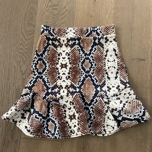 Snakeskin Fitted Skirt